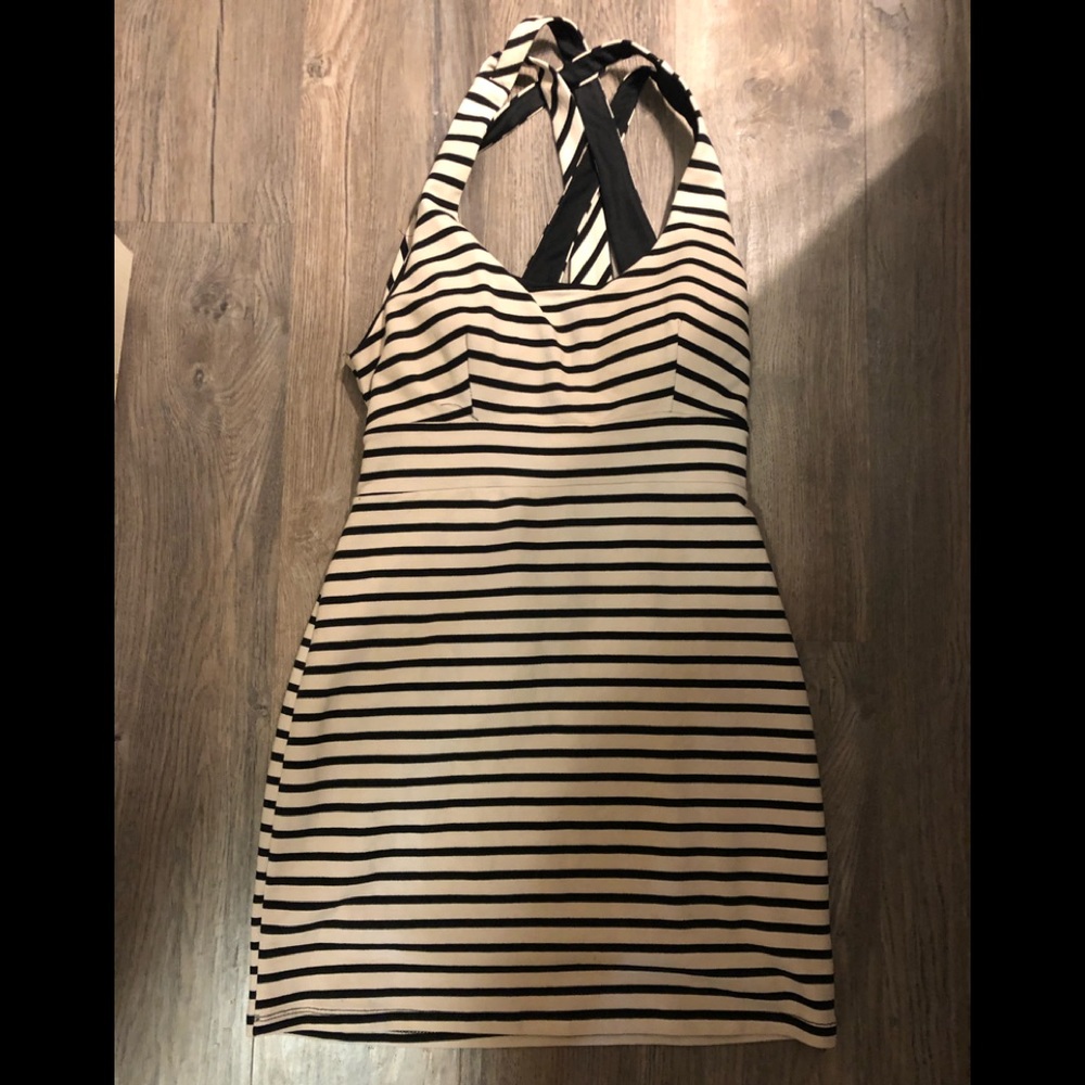 White and black dress